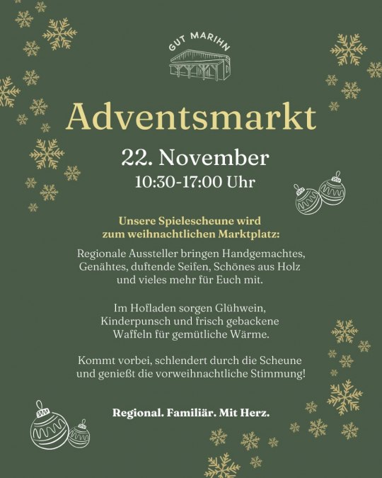 Adwentowy rynek nieruchomości Marihn, © Gut Marihn