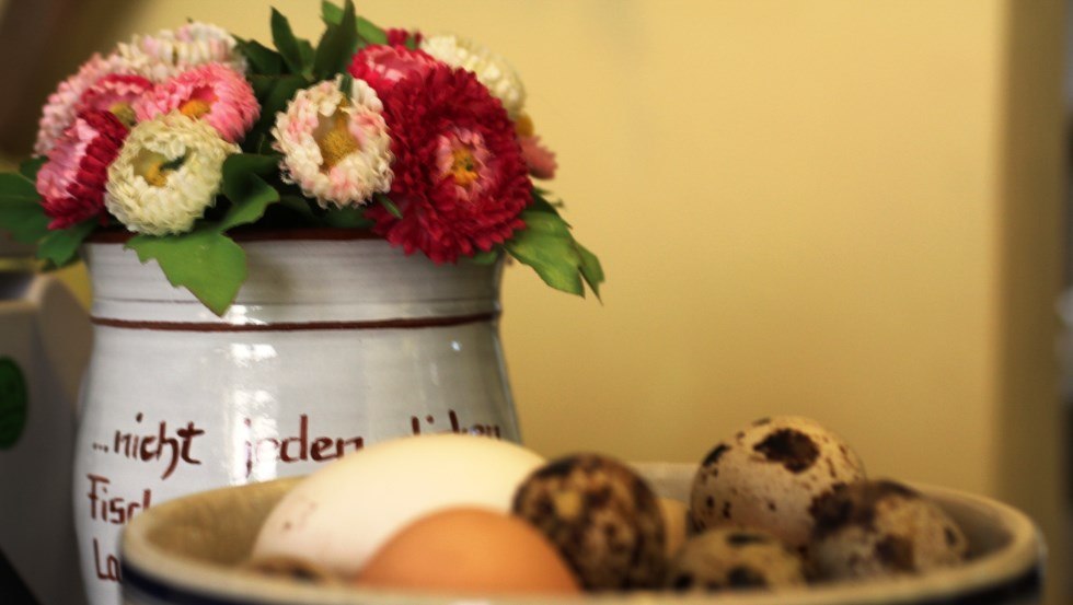 There are also chicken and quail eggs from the farm // © Hof-Laden Nr. 23 und Lese-Café There are also chicken and quail eggs from the farm // © Hof-Laden Nr. 23 und Lese-Café
