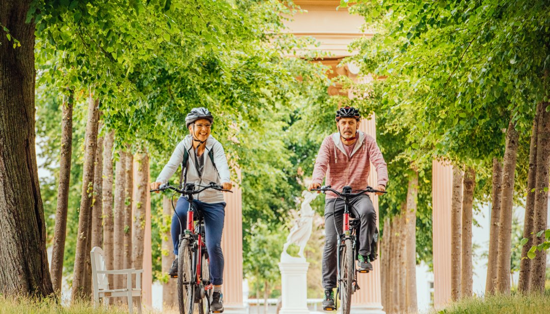 Fietsen door Neustrelitz - een paar ritten door een laan