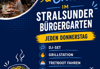Jeden Donnerstag Grillen & Chillen im Stralsunder Bürgergarten. Bei schlechtem Wetter entfällt die Veranstaltung. // © SIC GmbH Jeden Donnerstag Grillen & Chillen im Stralsunder Bürgergarten. Bei schlechtem Wetter entfällt die Veranstaltung. // © SIC GmbH