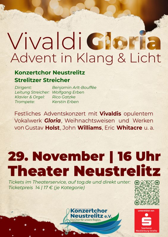 Concert poster for the concert on November 29 // © Konzertchor Neustrelitz e.V. Concert poster for the concert on November 29 // © Konzertchor Neustrelitz e.V.
