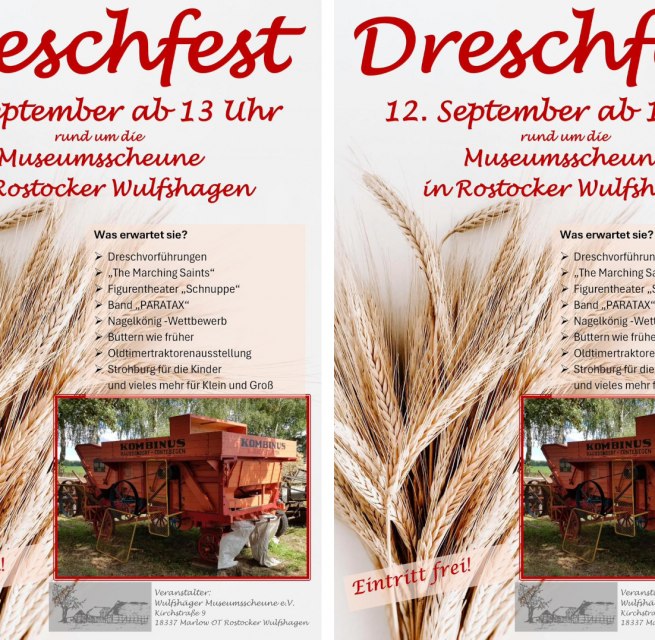 Threshing festival in the Wulfshäger museum barn // © W. Ehlers Threshing festival in the Wulfshäger museum barn // © W. Ehlers