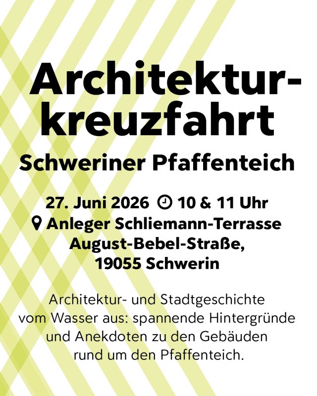 Architektur-Kreuzfahrt auf dem Pfaffenteich, Schwerin // &copy; Grafik: Thomas Kaase