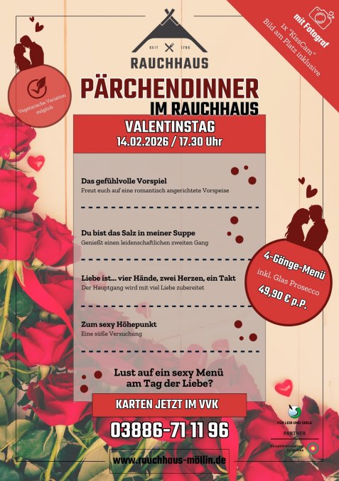 Couple's dinner in the smokehouse, &copy; Rauchhaus M&ouml;llin