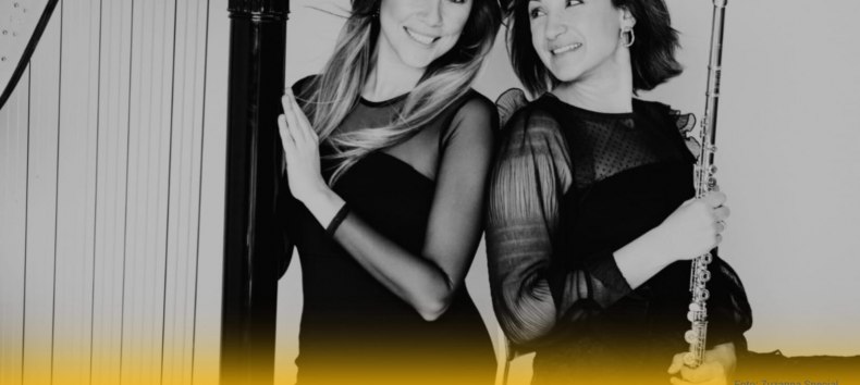 sztuka spotyka muzykę - Reham Fayed, flet / Rosa D&iacute;az Cot&aacute;n, harfa // &copy; Kunstsammlung Neubrandenburg