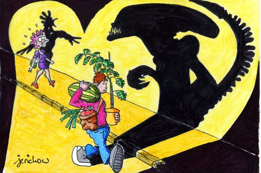 Schaduwspel - viltstift op overtrekpapier, © "jerichow", Ralf Oeynhausen Schaduwspel - viltstift op overtrekpapier, © "jerichow", Ralf Oeynhausen