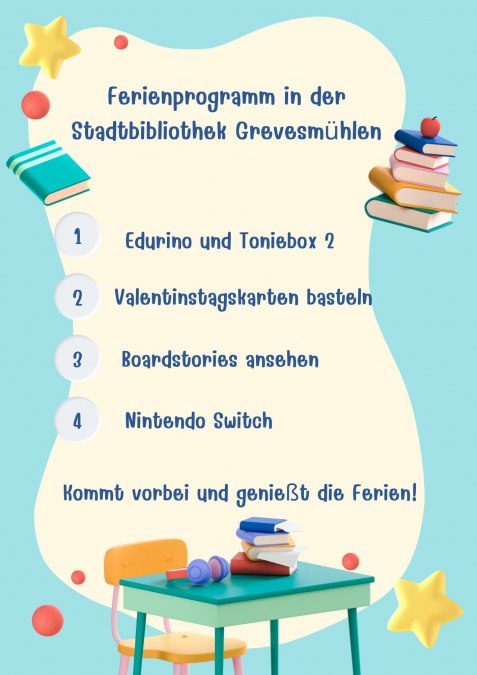 Winter holiday program, &copy; Stadtbibliothek Grevesm&uuml;hlen