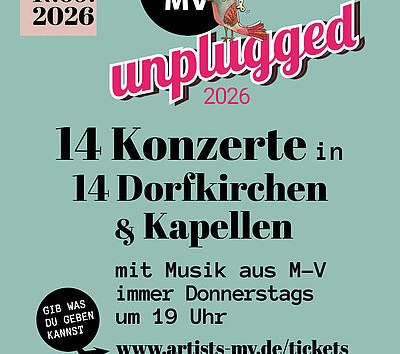 Ankündigungsposter zur unplugged Tour // © artists MV Ankündigungsposter zur unplugged Tour // © artists MV