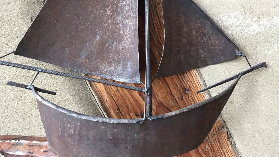 Metal art by Georg Jahn, sailing boat, © Esther Jahn
