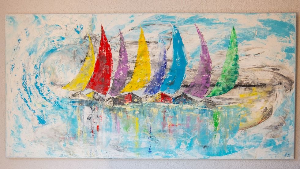Colorful sailors acrylic on canvas, © Jana Bath