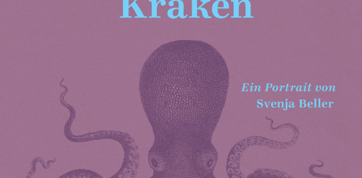 Een getekende octopus op een donkerroze achtergrond, &copy; Svenja Beller