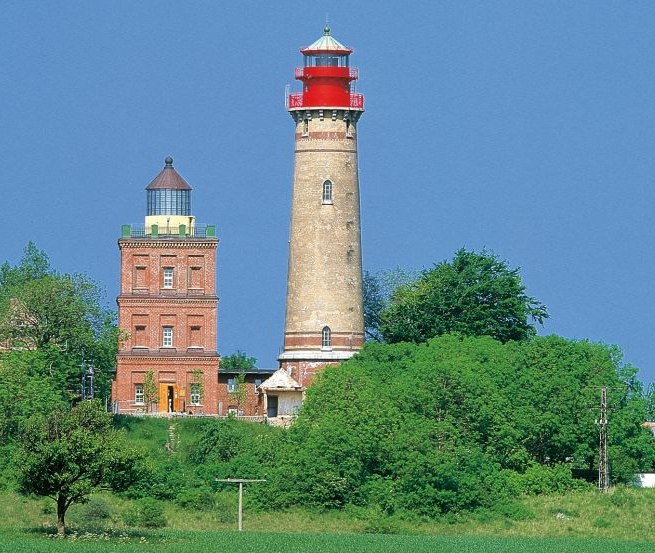 The lighthouses at Cape Arkona on the Island of R&uuml;gen in the sunshine // &copy; TMV/Messerschmidt