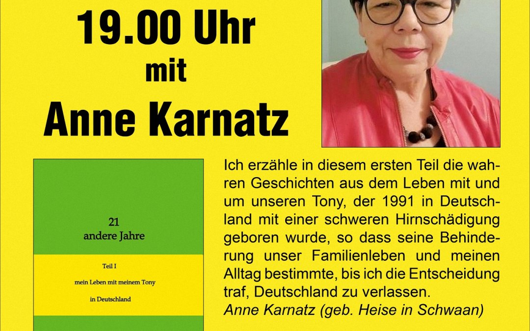 Poster book reading Anne Karnatz 07102025 12 cm frame, © bürger für schwaan