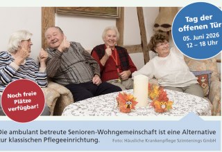 Tag der offenen Tür: Pflege-Wohngemeinschaft // © Häusliche Krankenpflege Szimtenings GmbH Tag der offenen Tür: Pflege-Wohngemeinschaft // © Häusliche Krankenpflege Szimtenings GmbH