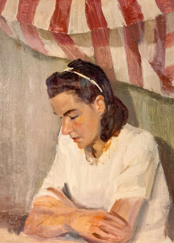 Hedwig Holtz-Sommer, Portret, 1946, obraz olejny // © © Familie Vormelker,Foto Dr. Ricarda Swoboda Hedwig Holtz-Sommer, Portret, 1946, obraz olejny // © © Familie Vormelker,Foto Dr. Ricarda Swoboda