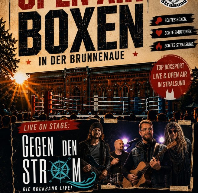Spannende Boxk&auml;mpfe und Live Rockmusik der Band "Gegen den Strom" Open Air in der Stralsunder Brunnenaue // &copy; Phoenix SV Stralsund