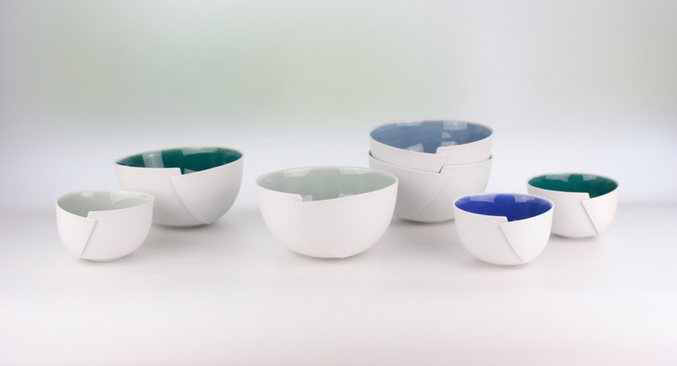 Porcelain bowls 'Falte', d100/ d140 // &copy; Lisa Kaufmannn