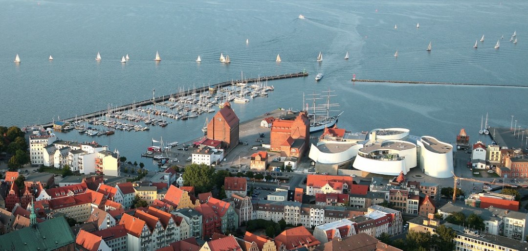 Uitzicht op het haveneiland van Stralsund, © TZ HST