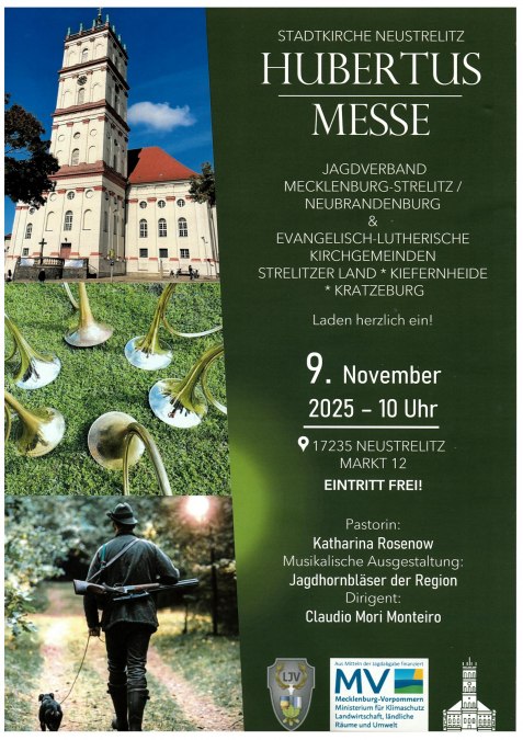 Gracze na rogach myśliwskich 9.11. Kościół miejski, © Kirchgemeinde Strelitzer Land