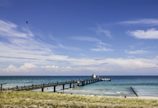 Guest attraction at the Baltic Sea - the Zingst pier., © Sarah Kunze Guest attraction at the Baltic Sea - the Zingst pier., © Sarah Kunze