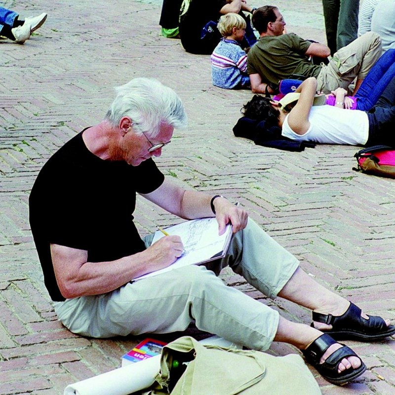 "captured" - Hans Meyer sketches in Siena, 1998 // &copy; Hans Meyer