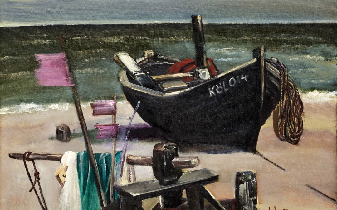 Walter Womacka - Łódź na plaży, olej, 2001, © Ralf Waschkau