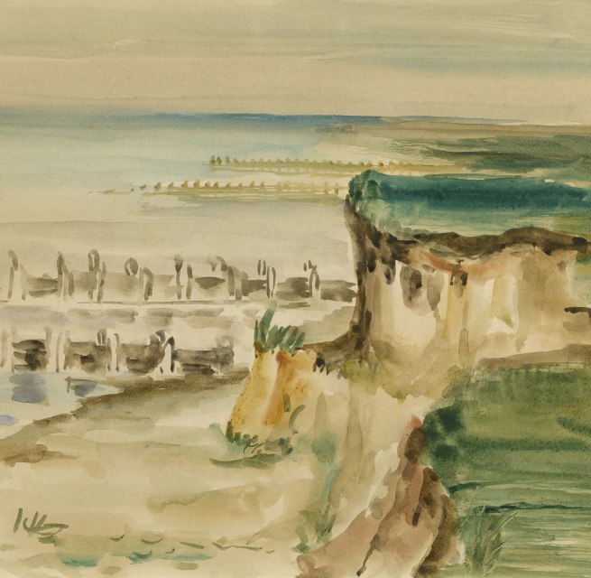 Hedwig Holtz-Sommer_Steilk&uuml;ste, 1943_Aquarell_Privatbesitz_ Nachlassgemeinschaft der K&uuml;nstlerin // &copy; Foto: Thomas Haentzschel
