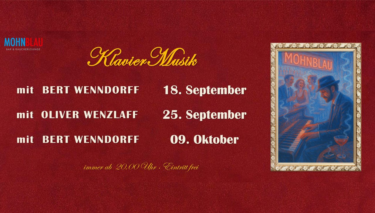 Donderdagen vol klank - pianoavonden in de Mohnblau BarVanaf 20.00 uur - LIVEMUSIC, © GÜTERBAHNHOF Neubrandenburg