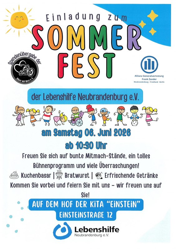 Zomerfeest LH 2026 // © Lebenshilfe Neubrandenburg e.V. Zomerfeest LH 2026 // © Lebenshilfe Neubrandenburg e.V.