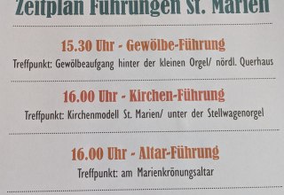 Zeitplan Führungen St. Marien Stralsund // © Ev. KG St. Marien Stralsund Zeitplan Führungen St. Marien Stralsund // © Ev. KG St. Marien Stralsund