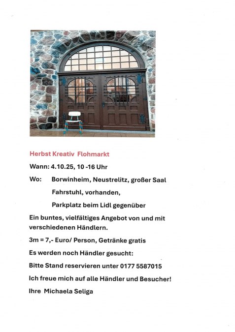 Flea market in Borwinheim 4.10.25, © Michaela Seliga