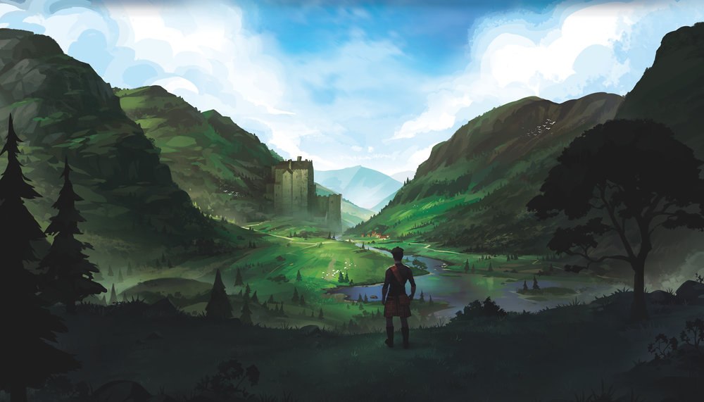 An in-game character is standing in front of a valley. A river and buildings are visible in the background. // © Funtails An in-game character is standing in front of a valley. A river and buildings are visible in the background. // © Funtails