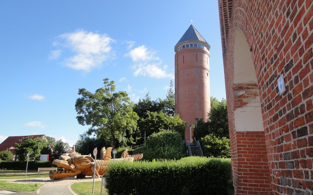 Uitzicht op de watertoren van Grimmen - de thuisbasis van het toeristeninformatiecentrum, © Angelika Michaelis