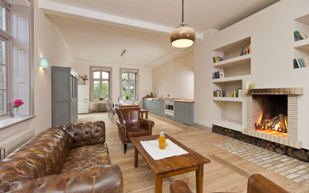 Open haard in het Lexow landhuis, © Gutshaus Lexow