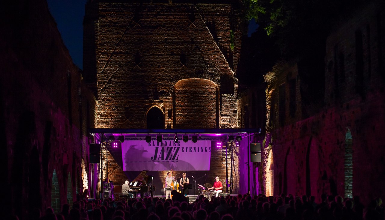 De groep Eberhard / Gumpert / Roder / Griener op de Eldena Jazz Events 2015, &copy; Amt f&uuml;r Bildung, Kultur & Sport Greifswald / (c) Philipp Schroeder (Lensescape.org)