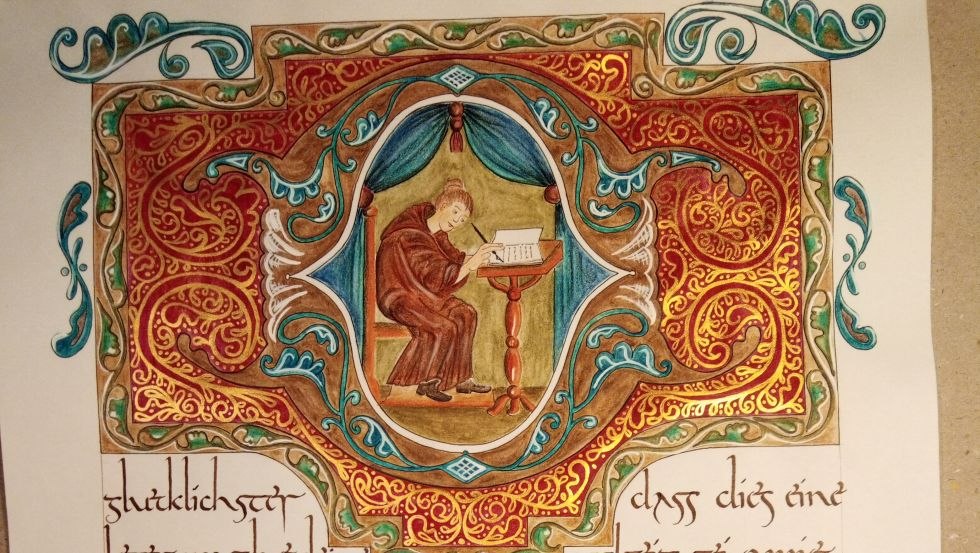 Note of a scribe in the 8th century., © Inis Einbeck Note of a scribe in the 8th century., © Inis Einbeck