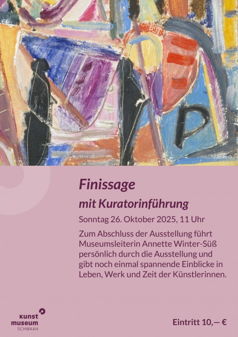 Plakat A4 - Trzech artystów Finissage 2025 10 26, © Kunstmuseum schwaan