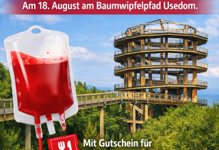 Blutspende-Aktion des Deutschen Roten Kreuzes am Baumwipfelpfad Usedom // © Erlebnis Akademie AG/Baumwipfelpfad Usedom Blutspende-Aktion des Deutschen Roten Kreuzes am Baumwipfelpfad Usedom // © Erlebnis Akademie AG/Baumwipfelpfad Usedom