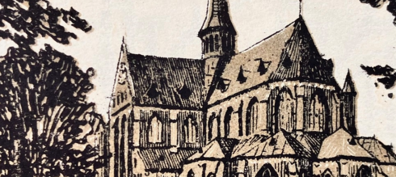 De kathedraal in Bad Doberan op Reutergeld vormt het hoofdmotief van de affiche. // © Stadt- und Bädermuseum Bad Doberan De kathedraal in Bad Doberan op Reutergeld vormt het hoofdmotief van de affiche. // © Stadt- und Bädermuseum Bad Doberan