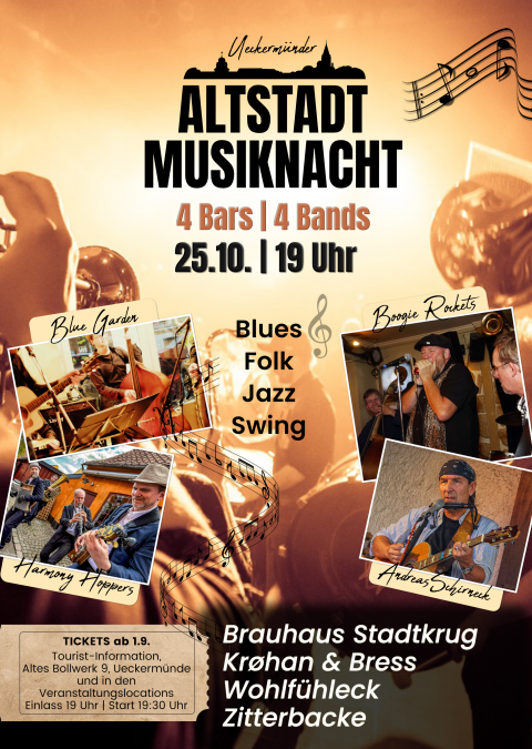Poster muziekavond, © Stadt Ueckermünde