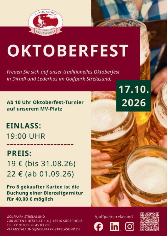 Oktoberfest w Golfparku Strelasund // © Golfpark Strelasund Oktoberfest w Golfparku Strelasund // © Golfpark Strelasund