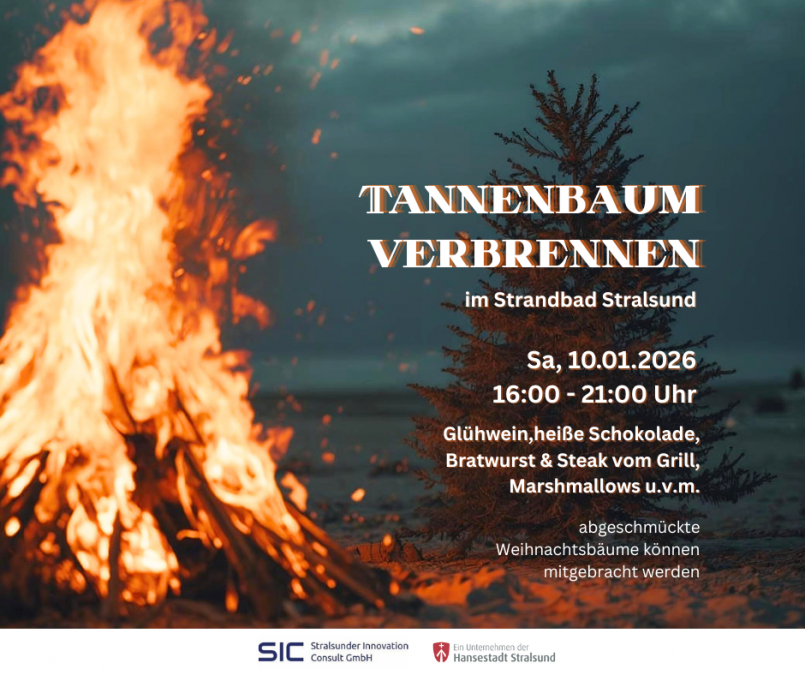 Tradycyjne palenie choinki na lido w Stralsundzie, &copy; SIC Stralsunder Innovation Consult