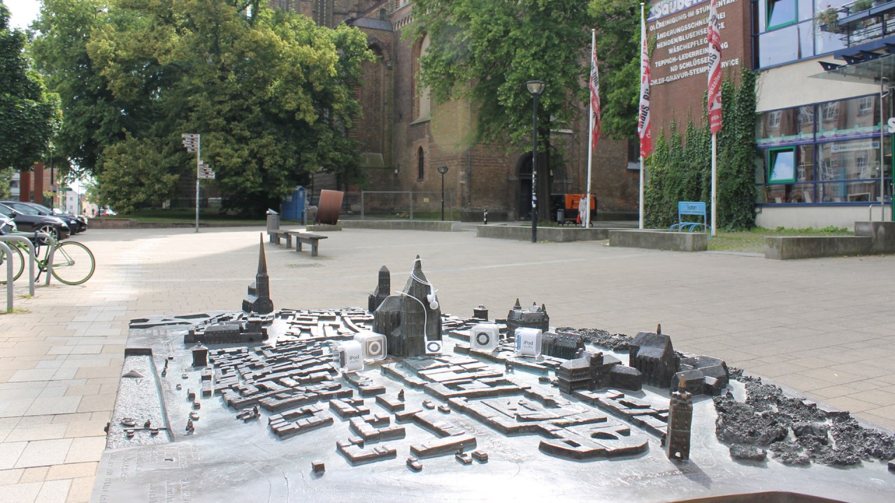 The old town model of the Rostock city center // © TZRW The old town model of the Rostock city center // © TZRW