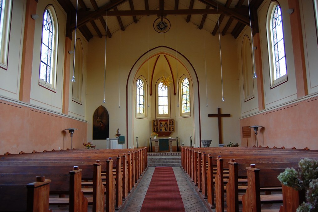 Zicht in de richting van het koor van de Plater kerk, © Foto: Karl-Georg Haustein