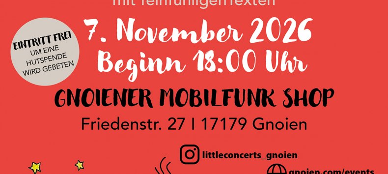 Konzert Plakat für einen Abend mit Fräulein Frey in Gnoien // © Warbelstadt Gnoien Konzert Plakat für einen Abend mit Fräulein Frey in Gnoien // © Warbelstadt Gnoien