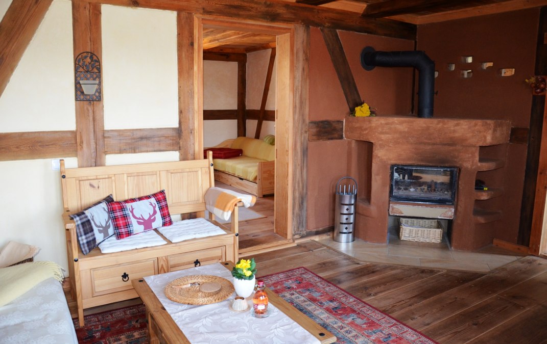 Living room in the vacation apartment half-timbered house upper floor, © Kurverwaltung FSL Living room in the vacation apartment half-timbered house upper floor, © Kurverwaltung FSL