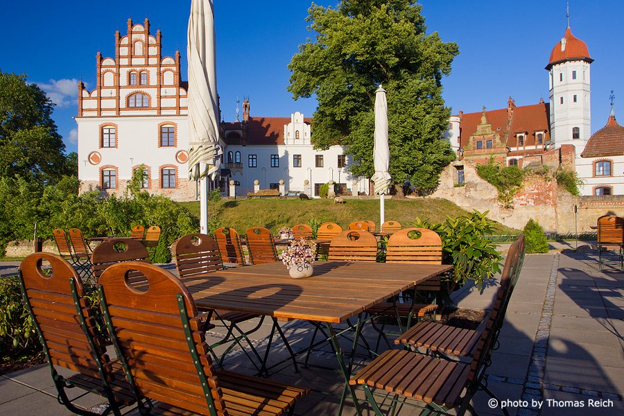 Uitzicht op kasteel Basedow