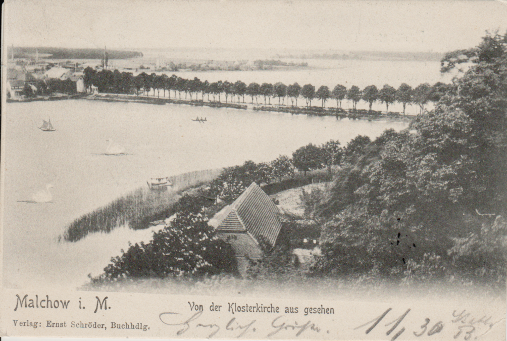 The earth dam seen from the monastery church, © Tourist-Information Malchow