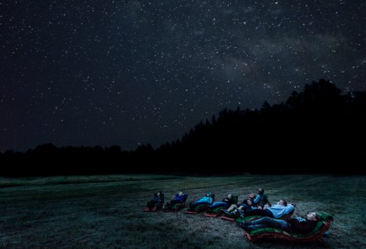 The starry sky at night over the Nossentiner Schwinzer Heide // This fantastic starry sky, so clear and sparkling, is soon to be designated a star park. // © MV-T/Kirchgessner The starry sky at night over the Nossentiner Schwinzer Heide