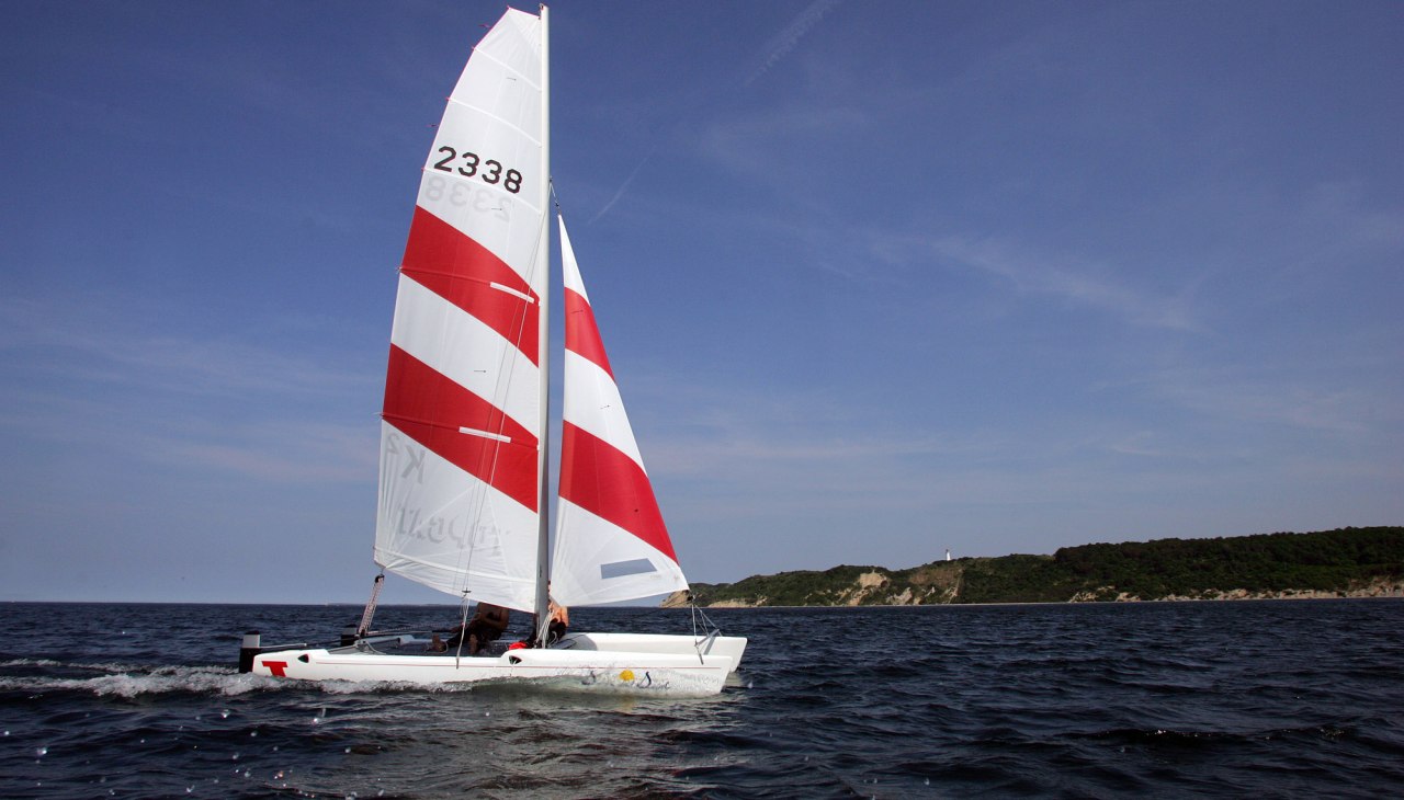 Catamaran off Hiddensee, © Kay Petersen - Surf & Segel Hiddensee